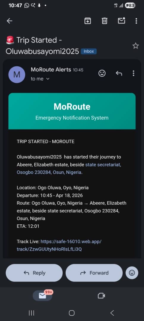 MoRoute app screen 36